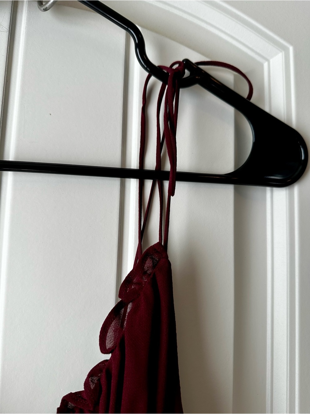 Reformation Burgundy Maroon Strappy Slip Ruffle Maxi Dress size 0 - Picture 6 of 15